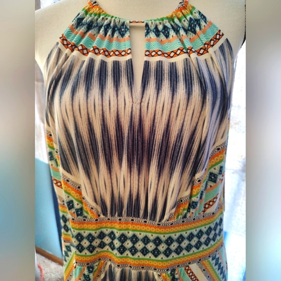 NWT size 16P London Style Collection Petites geometric pattern maxi dress - Picture 7 of 11